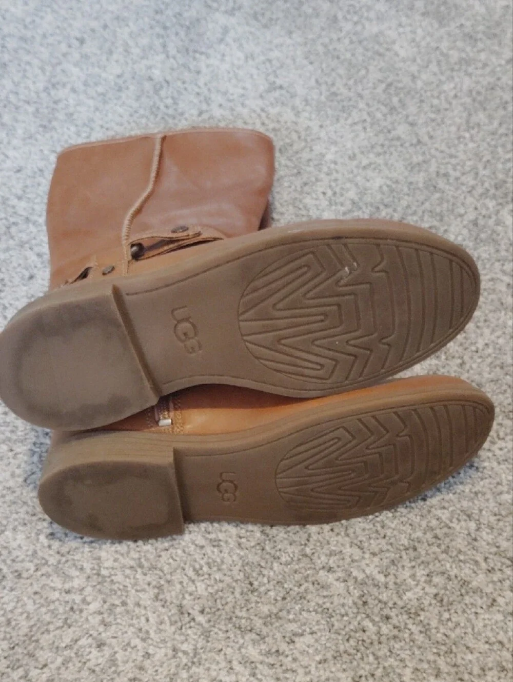 UGG Chestnut Leather Mid-Calf Buckle Boots 1094583K
